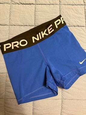 Nike Royal Blue Performance Pro Compression Shorts with Black Waistband